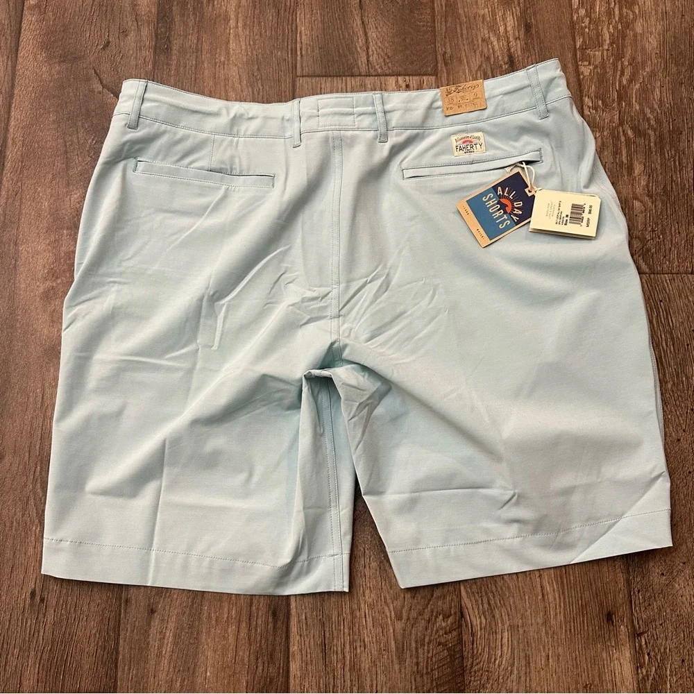 Faherty All Day Belt Loop Shorts Mens Size 38 Light Blue